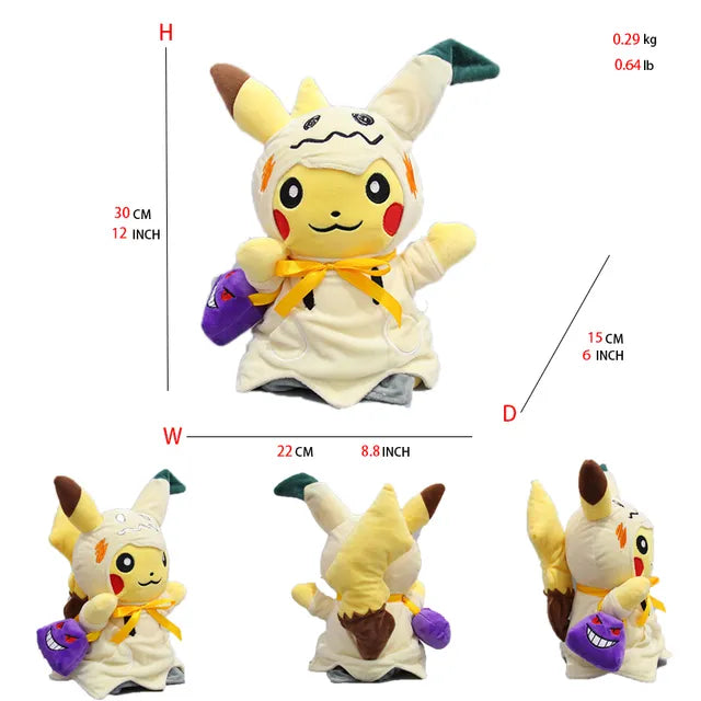 24 Pcs Pokemon Pikachu Cosplay Toys Charizard Snorlax Garchomp Tyranitar Hydreigon Anime Stuffed Plush Cartoon Peluche Dolls