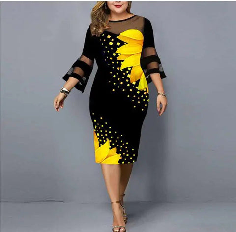 Plus Size Vintage Floral Mesh Patchwork Dress Frugal Finds Galore