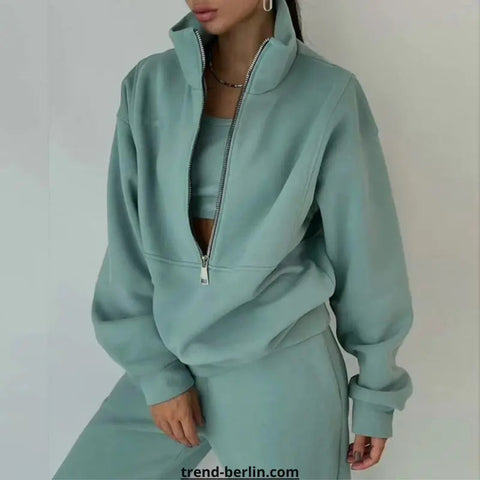 Women's Tracksuit Solid Hooded Sport Suit Frugal Finds Galore
