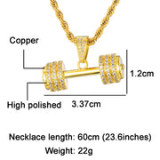 Hip Hop Iced Out Bling Rhinestone Rope Chain Barbell Gym Fitness Dumbbell Frugal Finds Galore