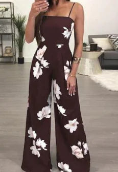 Summer Floral Backless Jumpsuit with Tie Straps Frugal Finds Galore
