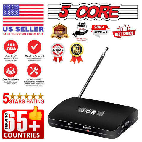 5Core Wireless Microphone Dual Function Wireless - Wired Microphone Microfono Inalambrico Frugal Finds Galore