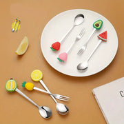 Fruit Handle Stainless Steel Spoon and Fork Set of 2 Frugal Finds Galore