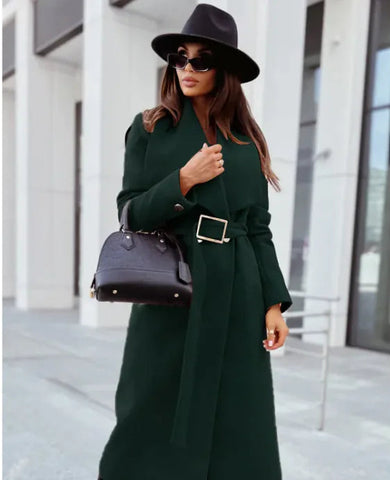 Women's V-Neck Tie Woolen Jacket Frugal Finds Galore