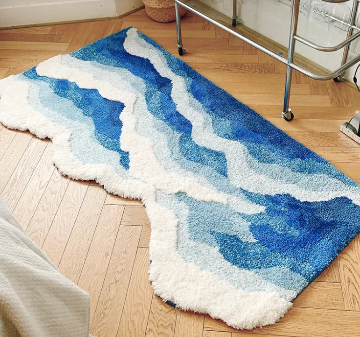 Blue Ocean Wave Bedside Blanket