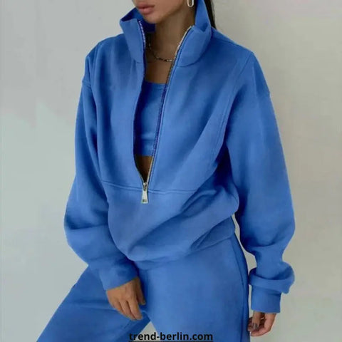 Women's Tracksuit Solid Hooded Sport Suit Frugal Finds Galore