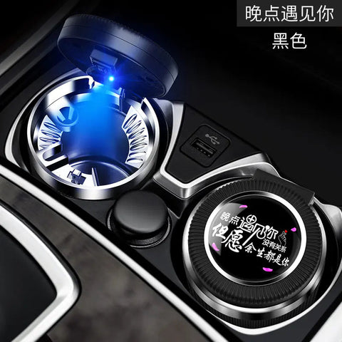 Multifunctional Car Ashtray with LED Light and Metal Core Frugal Finds Galore