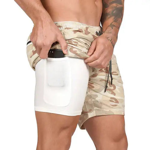 Men 2 in 1 Running Shorts Jogging Gym Fitness Frugal Finds Galore