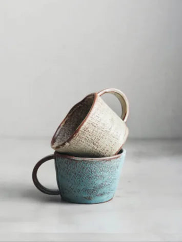 Handcrafted Japanese Pottery Clay Coffee Set