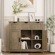 Storage Cabinets, Wooden Floor Cabinet, with Drawers And Shelves Frugal Finds Galore