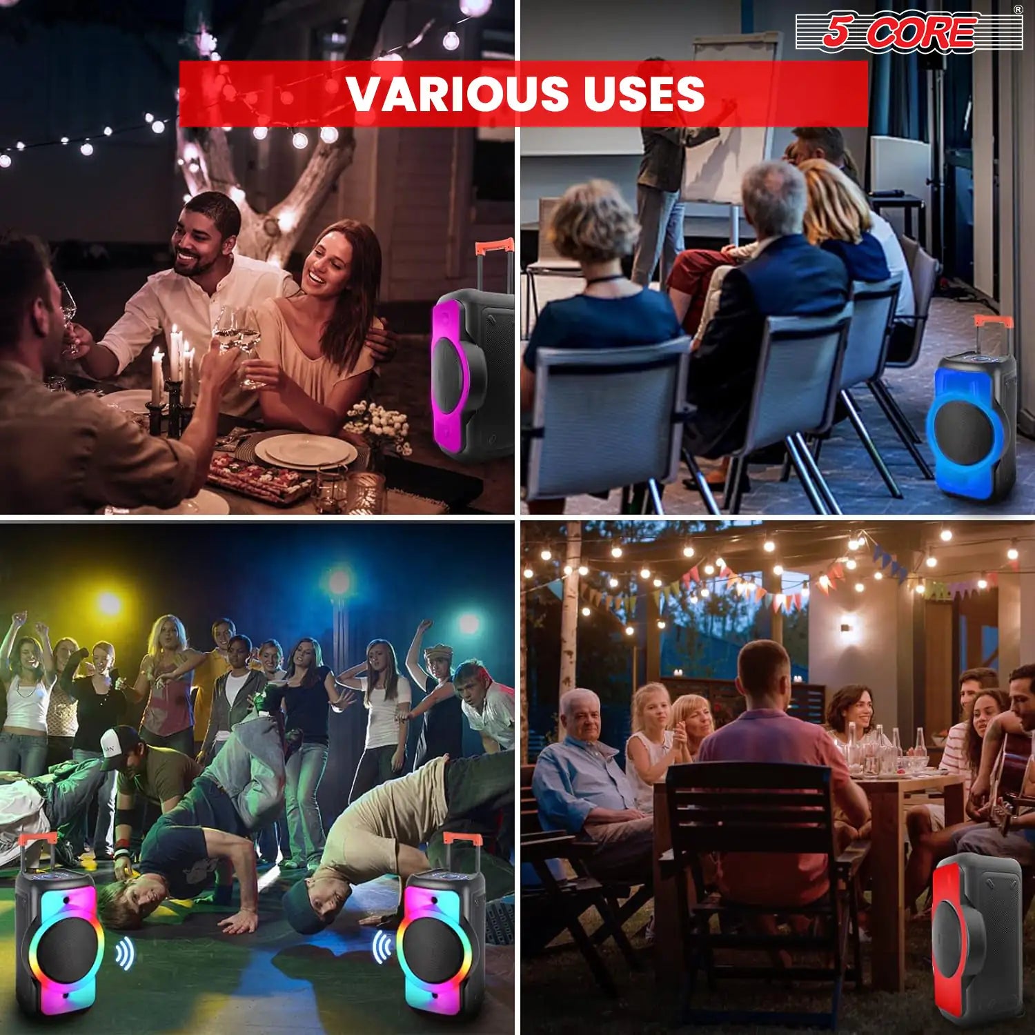 5Core Bluetooth Karaoke Machine + 2 Wireless Mic