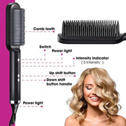 Electric Professional Hair Straightening Brush With LCD Display Frugal Finds Galore