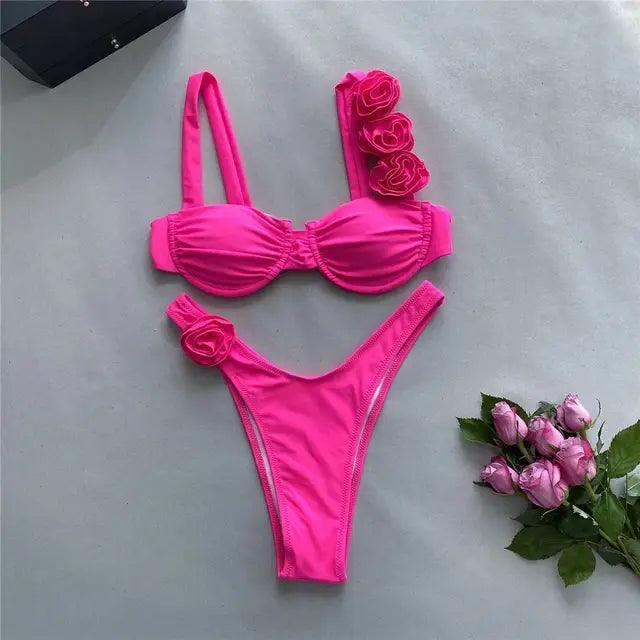 Pink Push-Up Bikini Set