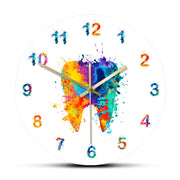 Creative Watercolor Tooth Print Wall Clock Frugal Finds Galore