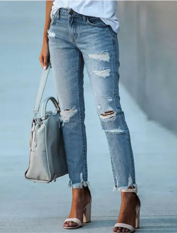 Cropped Ripped Jeans Frugal Finds Galore