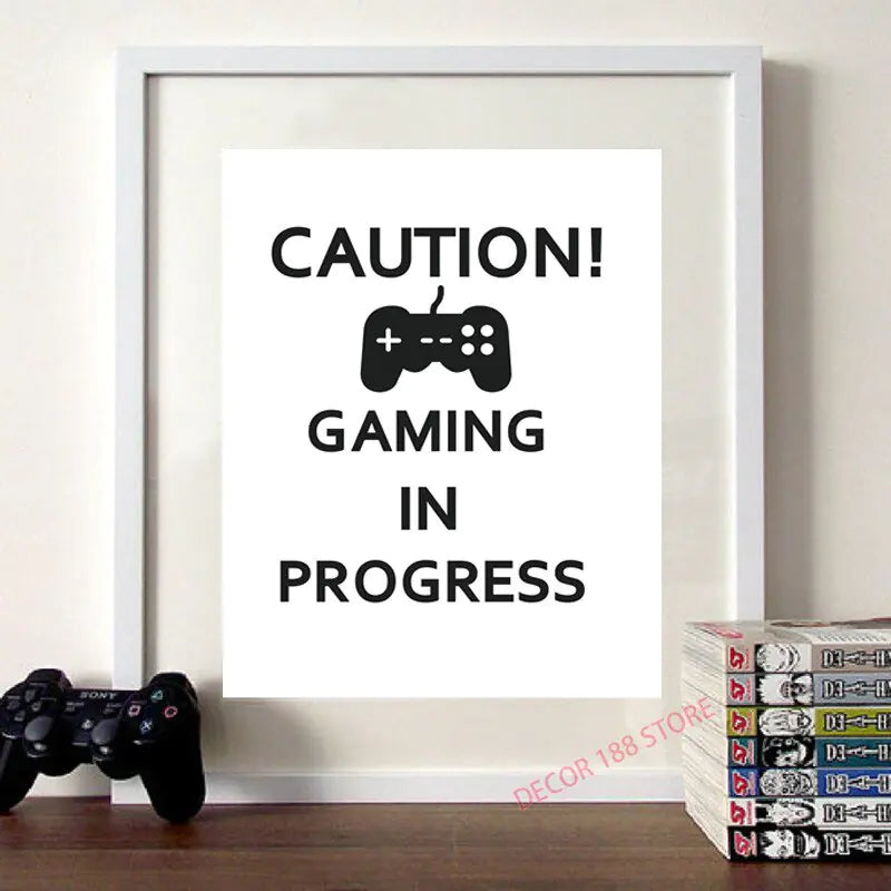 Video Game Black White Posters