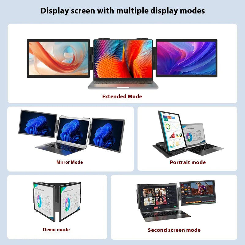 Dual-Screen 14-Inch Portable Monitor