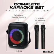 Portable Karaoke Machine with 2 Wireless Microphones Frugal Finds Galore