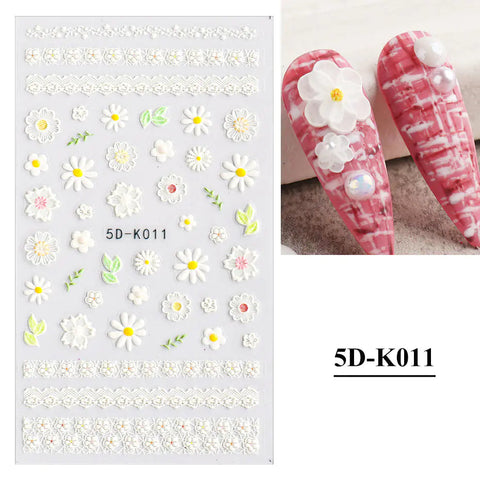 3D Hollow White Bridal Lace Butterfly Nail Stickers Frugal Finds Galore