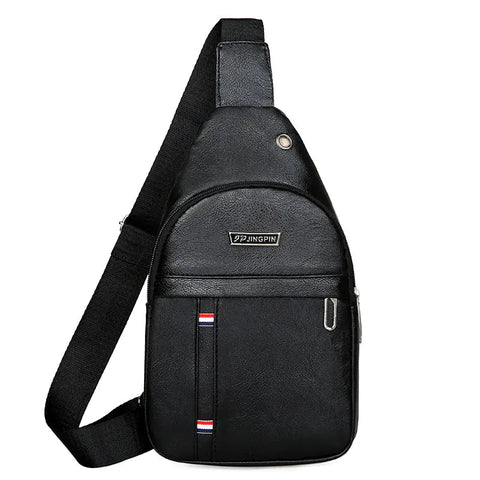 Men's PU Chest Bag - Versatile Large Capacity Sling Bag Frugal Finds Galore