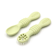 Baby Eating Training Set Toddler Feeding Silicone Sticky Spoon Fork Frugal Finds Galore