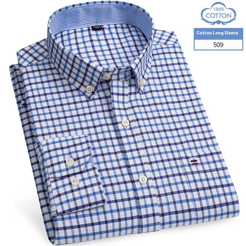 Men's Long-sleeved Cotton Shirt Business Casual Slim-fitting Shirt Frugal Finds Galore