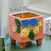 Square Creative Cute Cartoon Ceramic Succulent Pot Frugal Finds Galore
