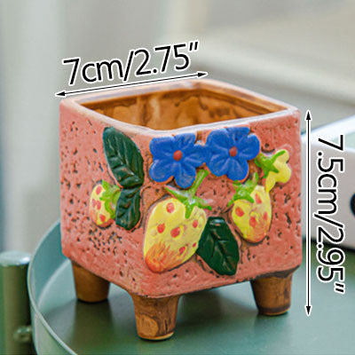 Square Creative Cute Cartoon Ceramic Succulent Pot Frugal Finds Galore