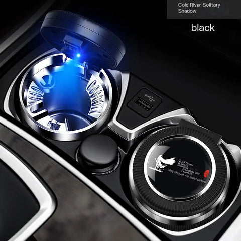 Multifunctional Car Ashtray with LED Light and Metal Core Frugal Finds Galore