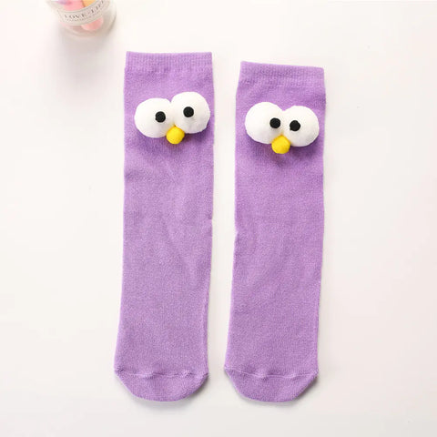 Knee-length Doll Socks with Big Eyes Design Frugal Finds Galore