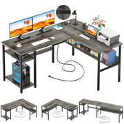 L Shaped Desk with Magic Power Outlets and USB Charging Ports Frugal Finds Galore