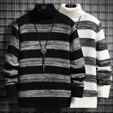 Stripe Fit High-Neck Sweater Frugal Finds Galore