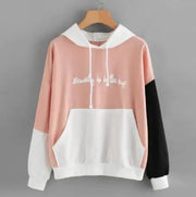 Explosive Color Matching Women's Hooded Sweater Frugal Finds Galore