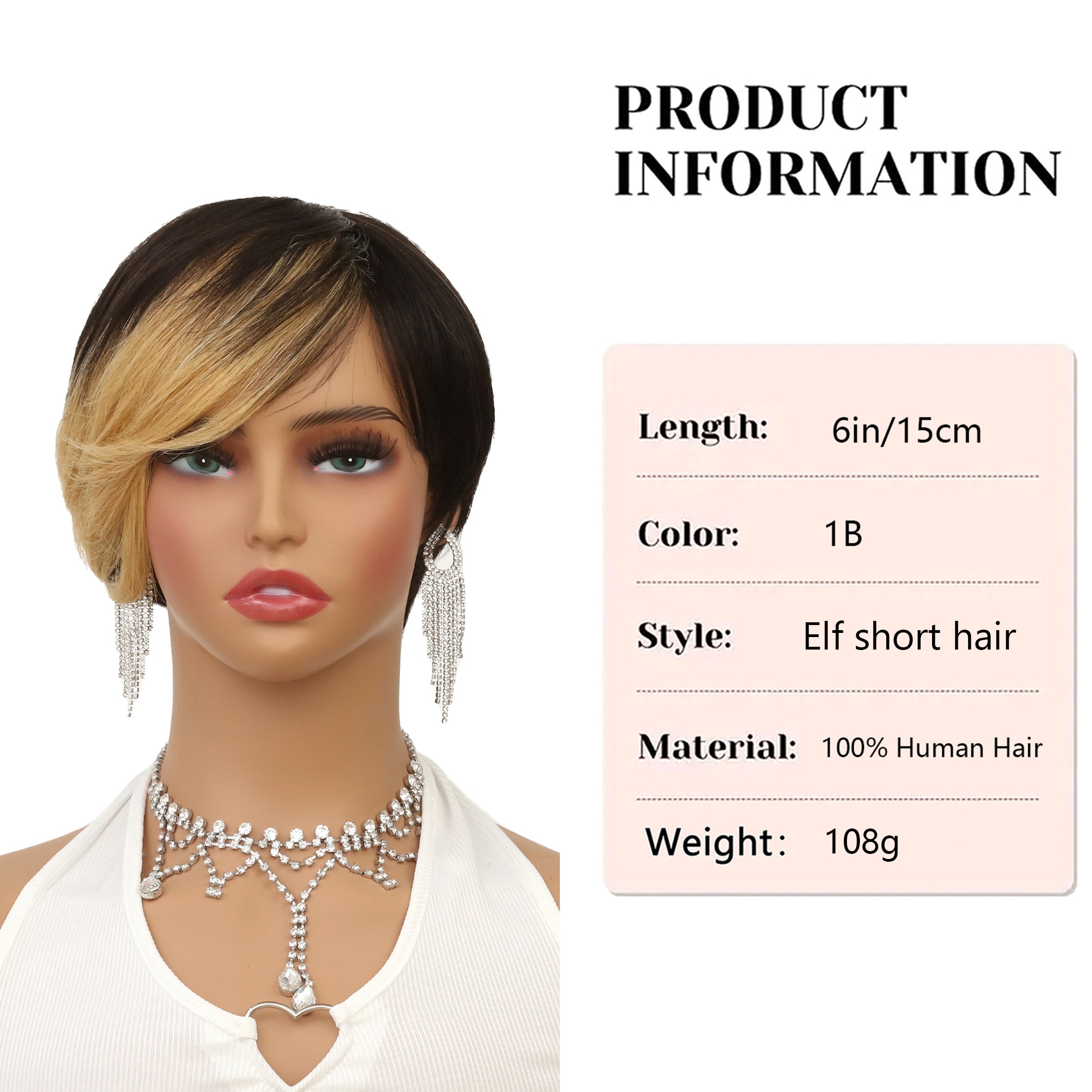 Brazil Remy Hair Non-toxic Short Wig- Straight, Lace-free Hat With Roses