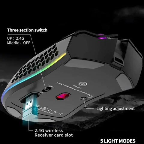 Rechargeable Wireless RGB Gaming Mouse for PC Frugal Finds Galore
