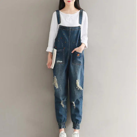 Embroidered Ripped Denim Overalls and Joggers Frugal Finds Galore
