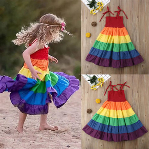 Rainbow Stripe Skirt Dress Frugal Finds Galore