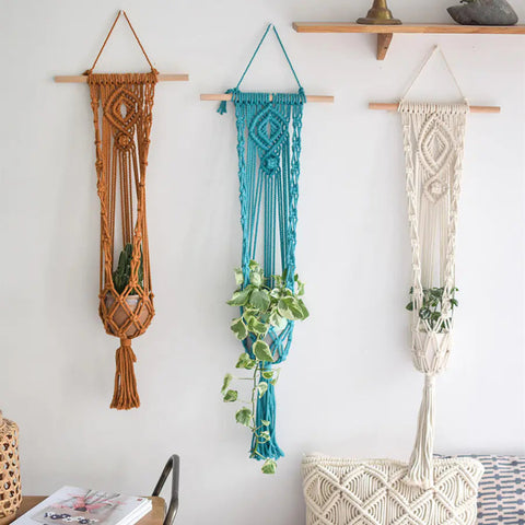 Handwoven Bohemian Plant Hanging Basket Frugal Finds Galore