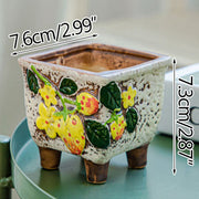 Square Creative Cute Cartoon Ceramic Succulent Pot Frugal Finds Galore