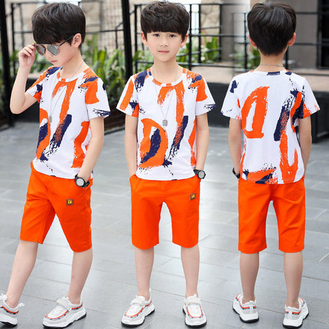 Middle-aged Children's Summer Sports Two-piece Children's Clothing Frugal Finds Galore