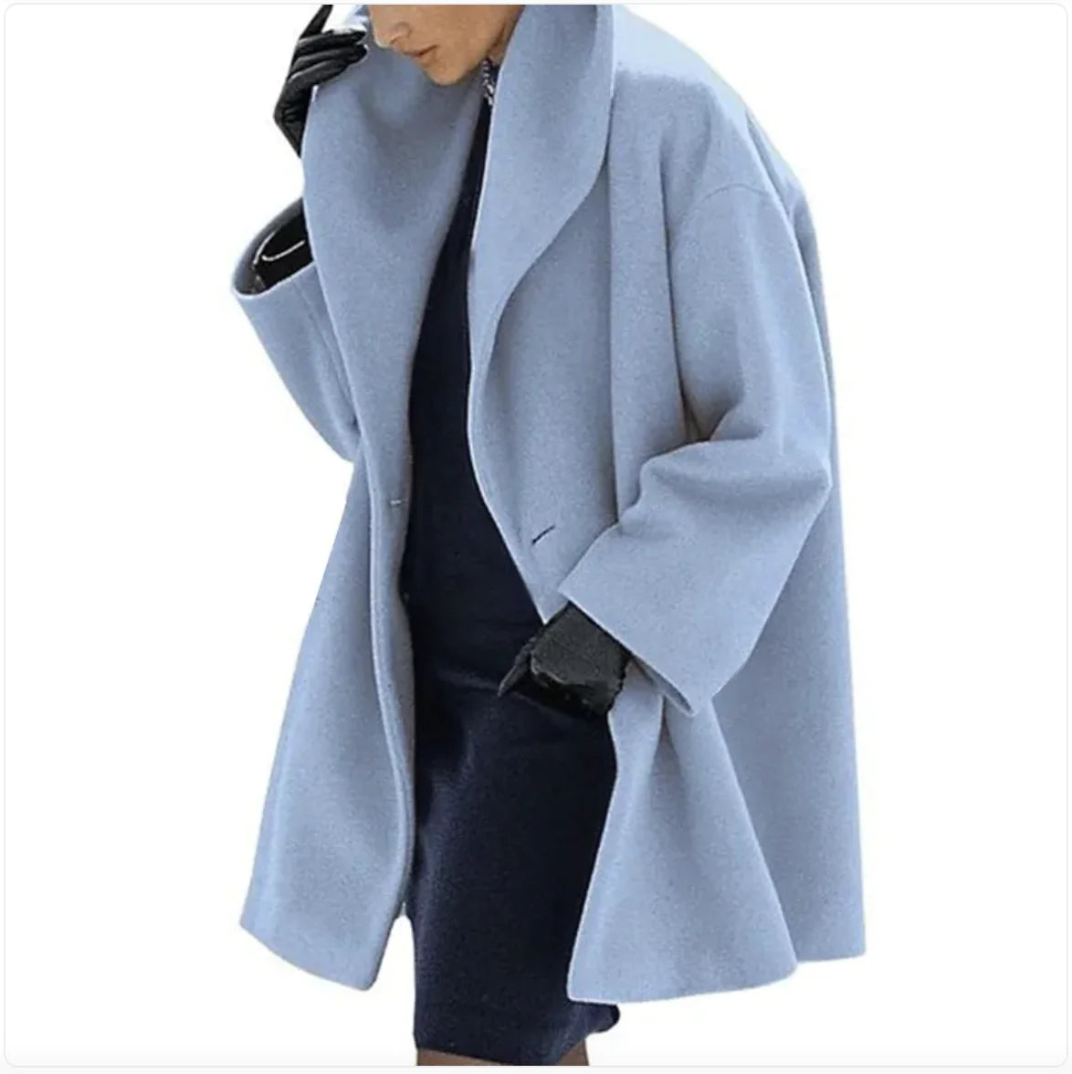 Loose Hooded Woolen Coat