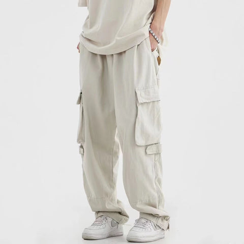 Multi Pocket Cargo Pants Men's Casual Pants Loose Frugal Finds Galore