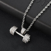 Hip Hop Iced Out Bling Rhinestone Rope Chain Barbell Gym Fitness Dumbbell Frugal Finds Galore