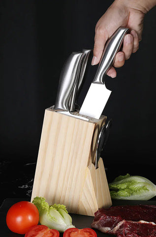 Stainless Steel Kitchen Knife Set with 6 Pieces Frugal Finds Galore