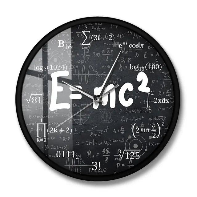 E=mc2 Math Formula Geek Wall Clock