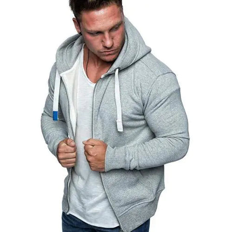 Men's Fashion Zip Pocket Drawstring Sport Hoodie Frugal Finds Galore