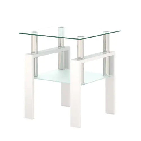 1-Piece Modern Tempered Glass End Table Frugal Finds Galore