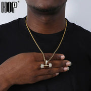 Hip Hop Iced Out Bling Rhinestone Rope Chain Barbell Gym Fitness Dumbbell Frugal Finds Galore