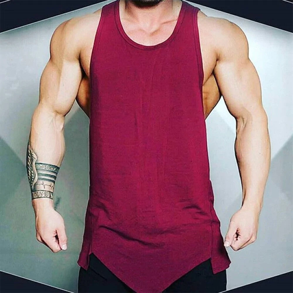 Camiseta deportiva sin mangas para hombre: chaleco liso sin mangas