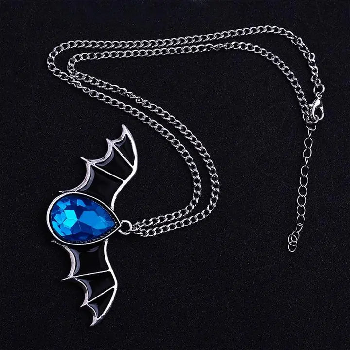 Vampire Bat Crystal Necklace